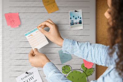 Kork-Pinnwand mit dem Motiv Topfkaktus steht auf der To-Do-Liste