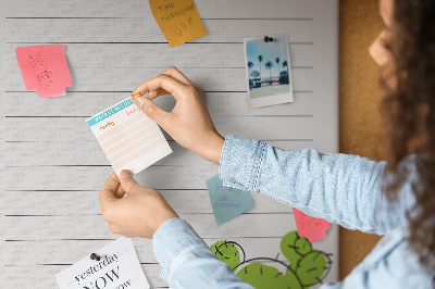 Kork-Pinnwand mit dem Motiv Topfkaktus steht auf der To-Do-Liste