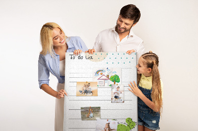 Kork-Pinnwand mit dem Motiv Topfkaktus steht auf der To-Do-Liste