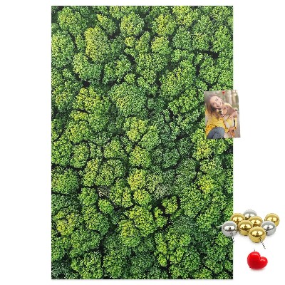 Bedruckte Korkplatte mit Motiv Grüner Wald aus der Vogelperspektive