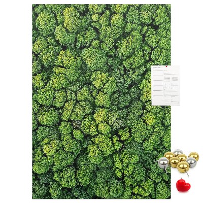 Bedruckte Korkplatte mit Motiv Grüner Wald aus der Vogelperspektive