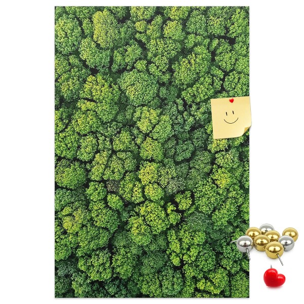 Bedruckte Korkplatte mit Motiv Grüner Wald aus der Vogelperspektive