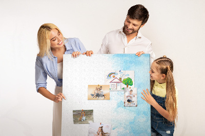 Pinnwand mit zarten blauen Aquarellfarben auf Leinwand