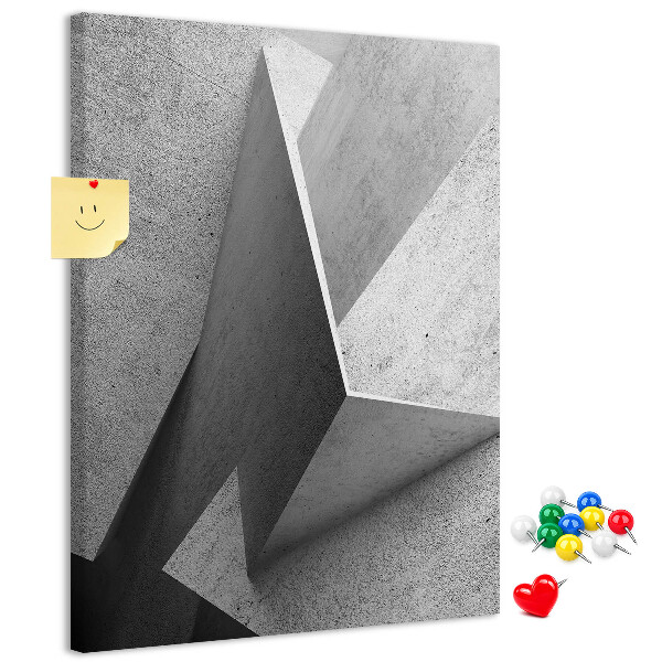 Bedruckte Korkplatte mit Betongeometrie in Grautönen