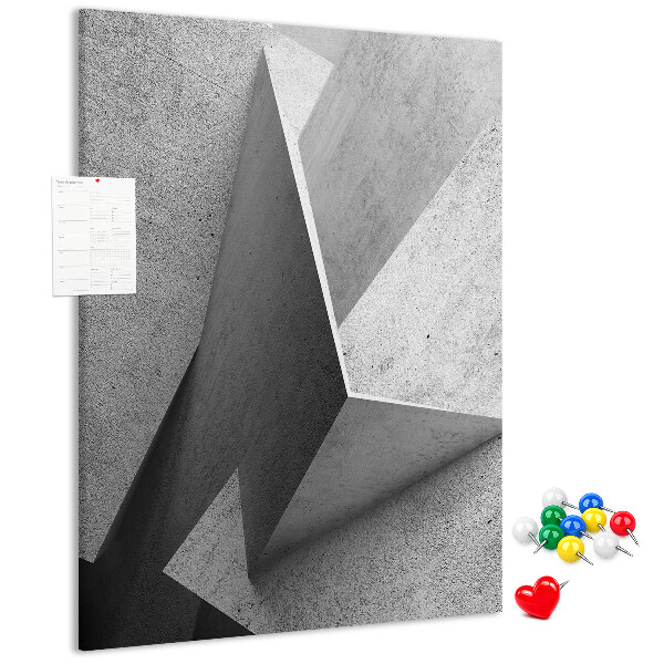 Bedruckte Korkplatte mit Betongeometrie in Grautönen