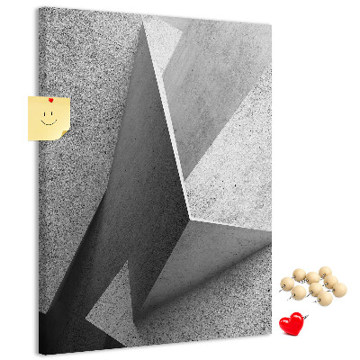 Bedruckte Korkplatte mit Betongeometrie in Grautönen