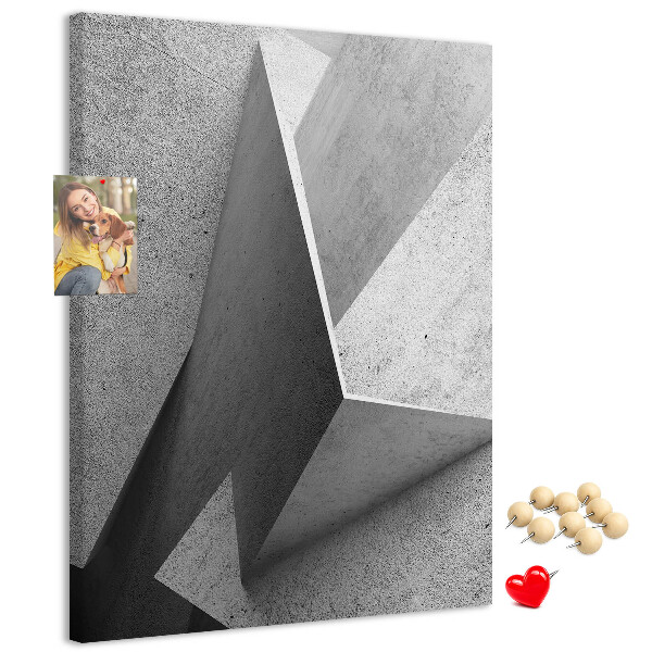 Bedruckte Korkplatte mit Betongeometrie in Grautönen