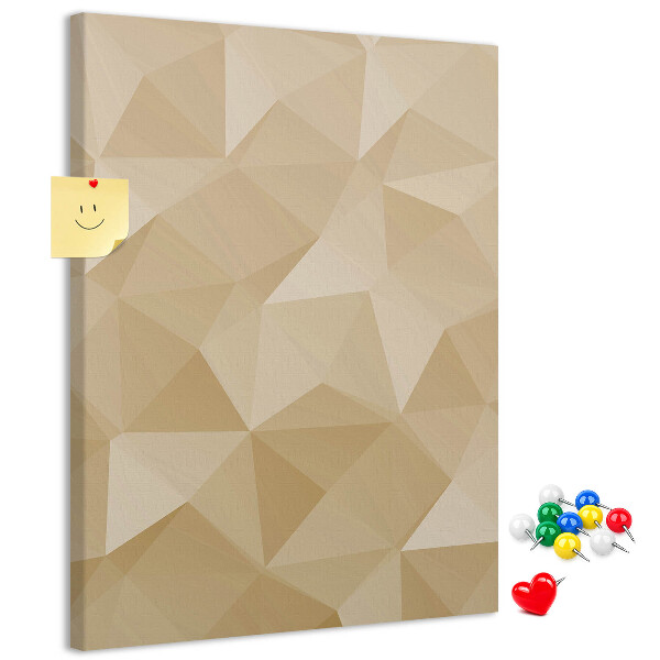 Pinnwand mit geometrischem Muster in Beige- und Brauntönen