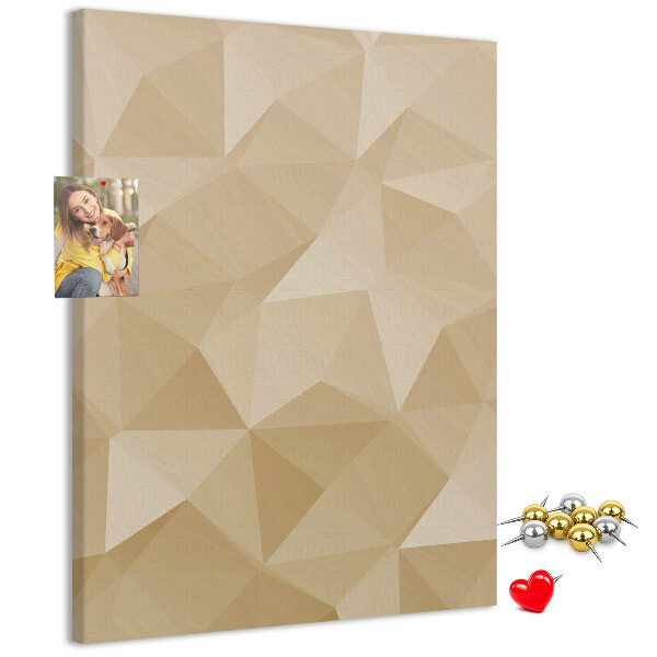 Pinnwand mit geometrischem Muster in Beige- und Brauntönen