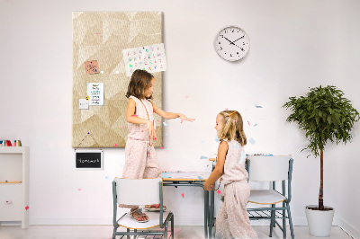 Pinnwand mit geometrischem Muster in Beige- und Brauntönen