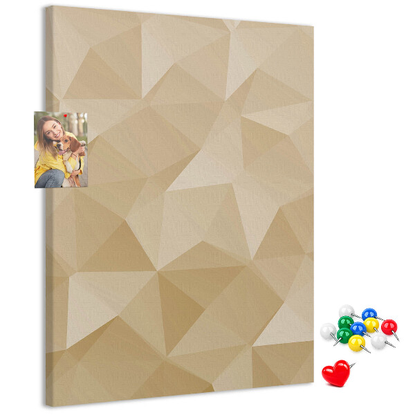 Pinnwand mit geometrischem Muster in Beige- und Brauntönen