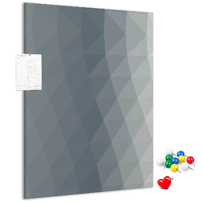 Kork-Pinnwand mit geometrischem Muster in Grautönen