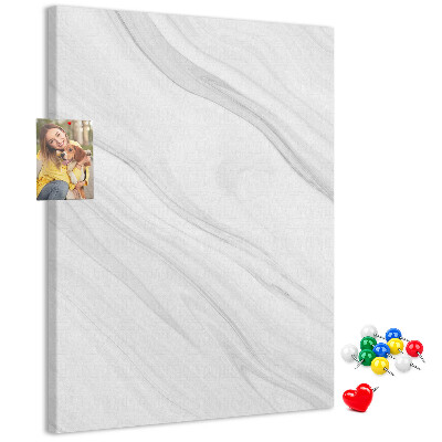 Kork-Pinnwand mit elegantem Marmormuster in Grautönen