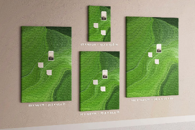 Pinnwand grüne Wellen mit zarten Linien
