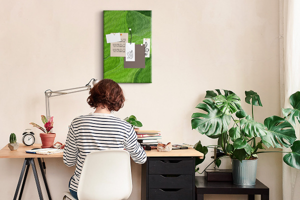 Pinnwand grüne Wellen mit zarten Linien