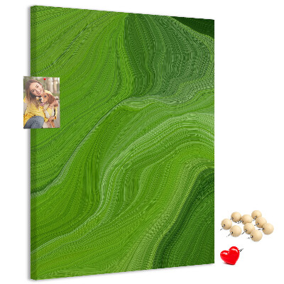 Pinnwand grüne Wellen mit zarten Linien