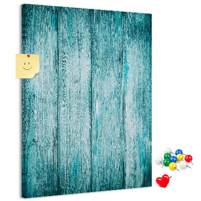 Pinnwand mit Motiv aus sonnenblauen Holzplanken