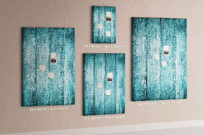 Pinnwand mit Motiv aus sonnenblauen Holzplanken