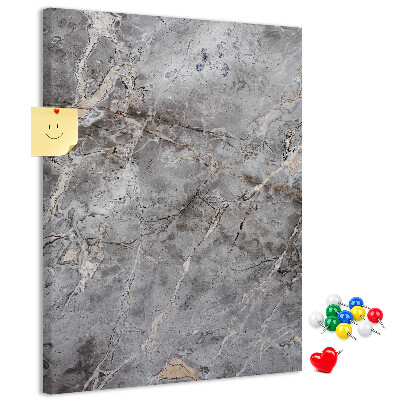 Pinnwand in grauem Marmor-Design mit feinen Adern