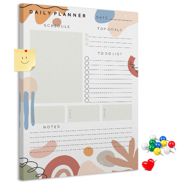 Pinnwand mit farbenfrohem abstrakten Formendesign
