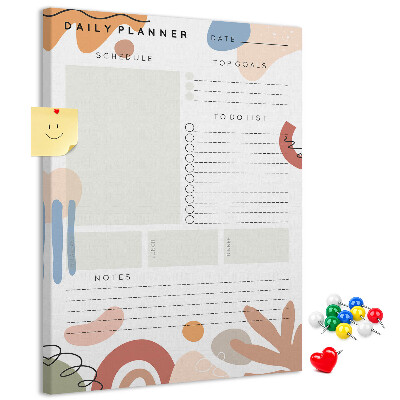 Pinnwand mit farbenfrohem abstrakten Formendesign