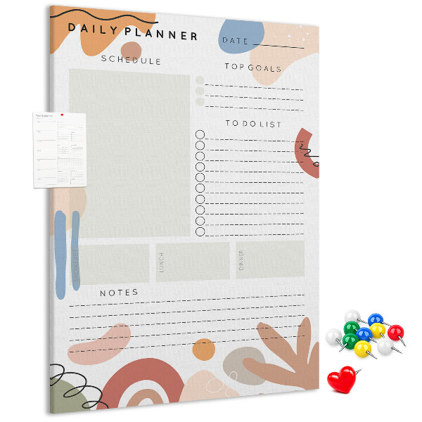 Pinnwand mit farbenfrohem abstrakten Formendesign