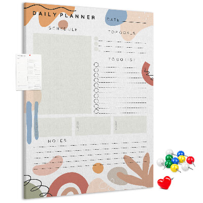 Pinnwand mit farbenfrohem abstrakten Formendesign