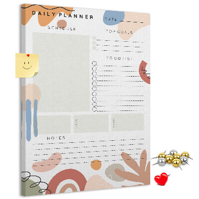 Pinnwand mit farbenfrohem abstrakten Formendesign