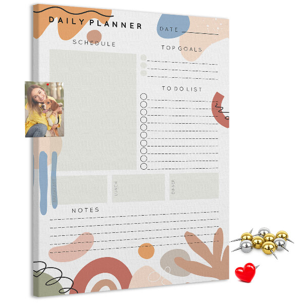 Pinnwand mit farbenfrohem abstrakten Formendesign