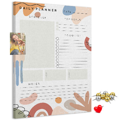 Pinnwand mit farbenfrohem abstrakten Formendesign