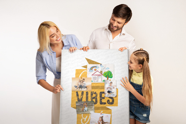 Bedruckte Korkplatte mit positiven Grafiken für eine stilvolle Stimmung