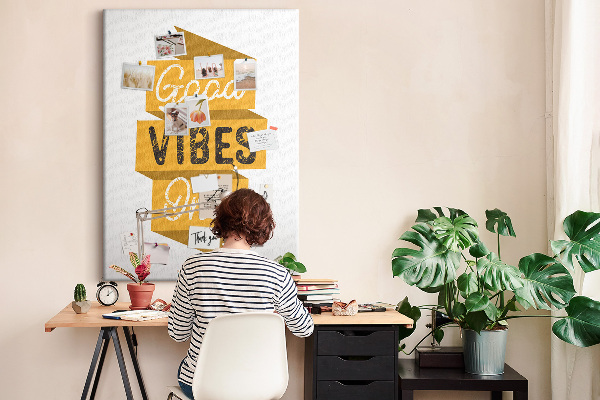 Bedruckte Korkplatte mit positiven Grafiken für eine stilvolle Stimmung