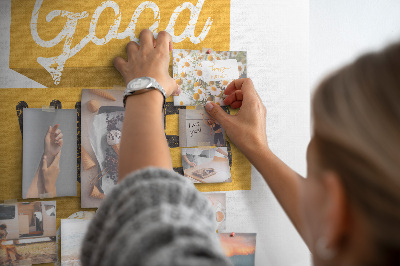 Bedruckte Korkplatte mit positiven Grafiken für eine stilvolle Stimmung