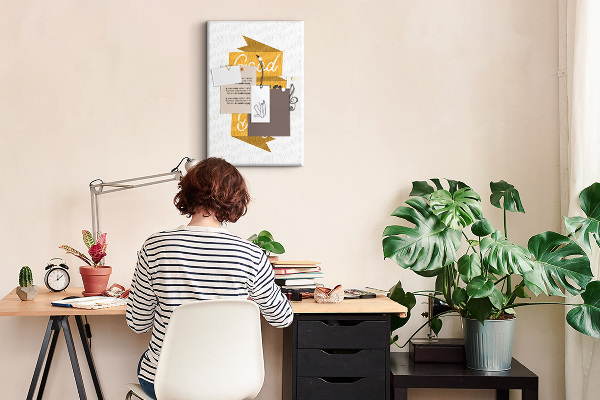Bedruckte Korkplatte mit positiven Grafiken für eine stilvolle Stimmung