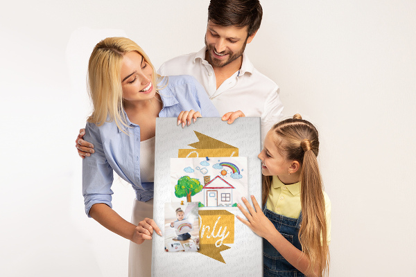 Bedruckte Korkplatte mit positiven Grafiken für eine stilvolle Stimmung