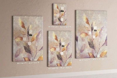 Pinnwand mit Motiv zarte Blätter in Pastelltönen