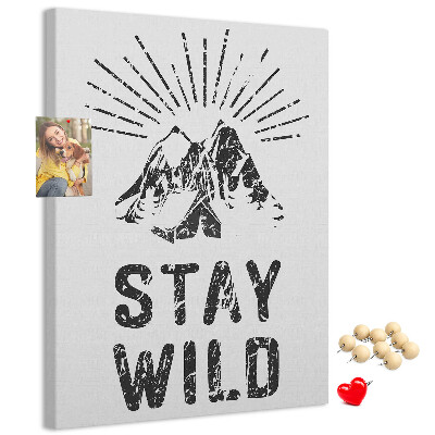 Kork-Pinnwand mit Motiv Berge bei Sonnenaufgang