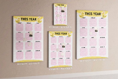 Pinnwand mit fröhlichem Vogelmotiv als Kalender