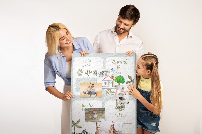 Pinnwand mit Dschungelmotiv und exotischen Tieren