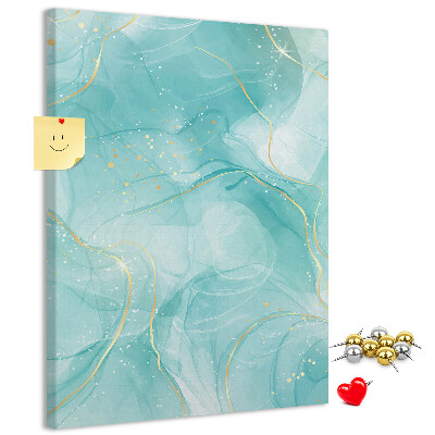 Pinnwand zarte blaue Wellen mit goldenen Akzenten