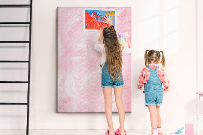Bedruckte Korkplatte mit Motiv zarte rosa Federn