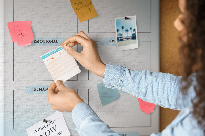 Korkplatte bedrucktes Visionboard für die persönliche Entwicklung