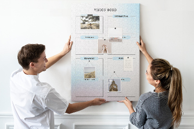 Korkplatte bedrucktes Visionboard für die persönliche Entwicklung