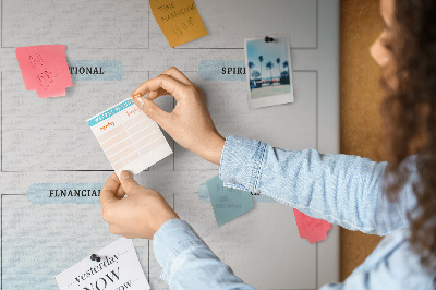 Korkplatte bedrucktes Visionboard für die persönliche Entwicklung