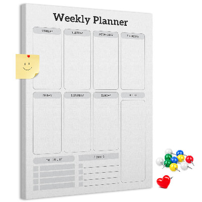 Wochenplaner mit Platz für Notizen als Pinnwand