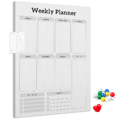 Wochenplaner mit Platz für Notizen als Pinnwand