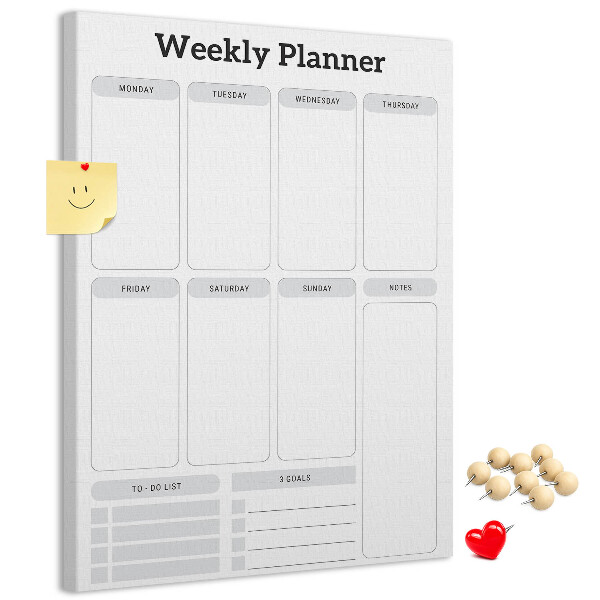 Wochenplaner mit Platz für Notizen als Pinnwand