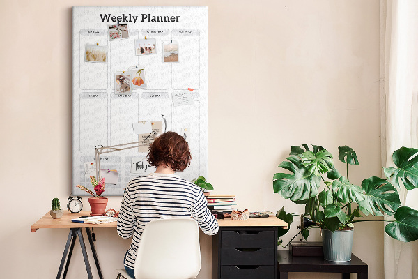 Wochenplaner mit Platz für Notizen als Pinnwand