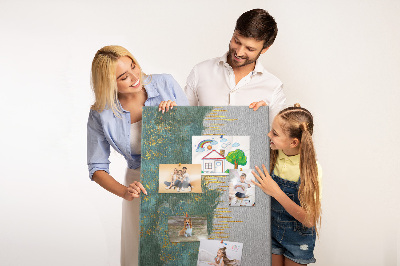 Bedruckte Korkplatte mit Motiv abstrakte Landschaft in Grüntönen