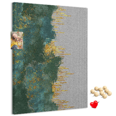 Bedruckte Korkplatte mit Motiv abstrakte Landschaft in Grüntönen